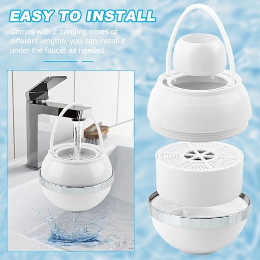 Bath Filter for Tub,Bath Water Filter for Tub Faucet with Overflow,WaterFilter Remove contaminants,Hard Water Softener,Enhances The Health of Skin, Hair, Nails(White)