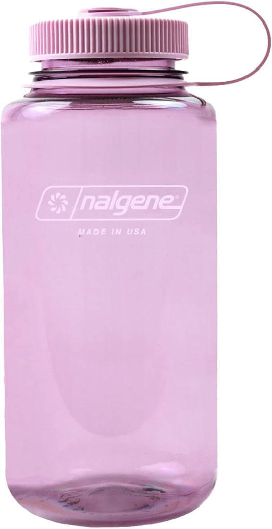 Nalgene Sustain Tritan BPA-Free Water Bottle Made with Material Derived from 50% Plastic Waste (using ISCC certified mass balance), 32 OZ, Wide Mouth, Cherry Blossom