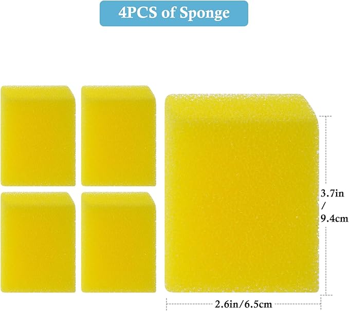 4PCS Aquarium Filter Sponge Replacement for 20W 315GPH Aquarium Filter, Aquarium Biochemical Sponges for Replacement