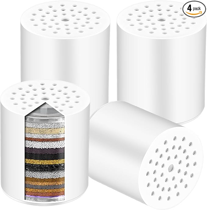 20 Stage Shower Filter Replacement Shower Cartridge Filter with Vitamin C, Shower Head Replacement Filter for Hard Water 4 Pack by Cenipar
