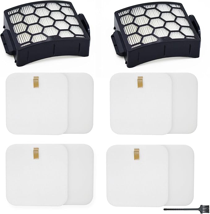 LA555,LA502, LA322 Filter Replacement Parts for Shark LA402,LA301, LA300, LA455, LA702, LA360 Rotator Lift-Away ADV DuoClean PowerFins Upright Vacuum,4 Foam&Felt+2 HEPA(Not fit UV850 UV900 vacuum)