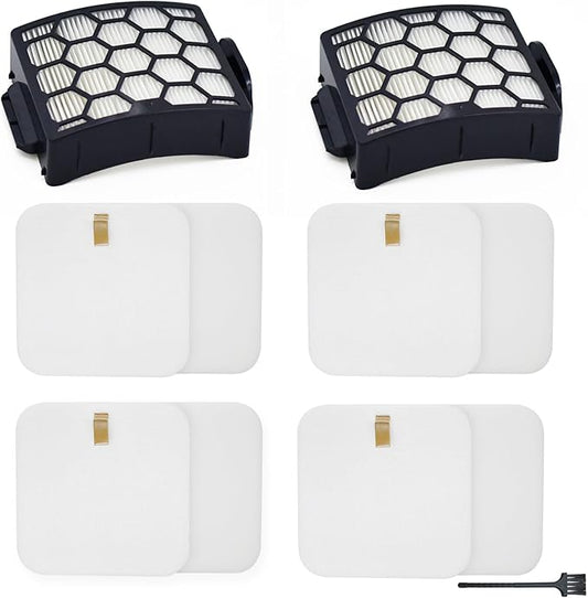 LA555,LA502, LA322 Filter Replacement Parts for Shark LA402,LA301, LA300, LA455, LA702, LA360 Rotator Lift-Away ADV DuoClean PowerFins Upright Vacuum,4 Foam&Felt+2 HEPA(Not fit UV850 UV900 vacuum)