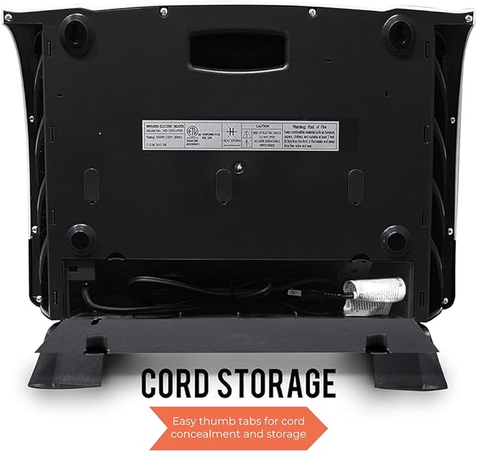 Heat Storm Phoenix Infrared Space Heater with Attachable Feet, Remote Control, Energy Efficient-750-1500 Watts, White Floor or Wall - HS-1500-PHX