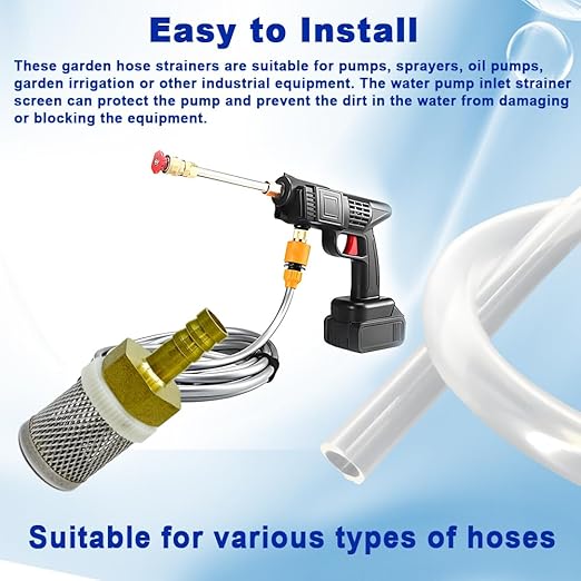 10mm Inline Strainers Filter Copper Tube Joint 10mm Diameter Hose Connection, Garden, Swimming Pool, Fish Tank Hose Filter, Suction Strainers Used to Remove Debris and Reduce Solid Entry