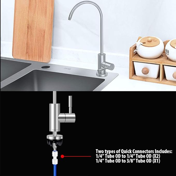 Frizzlife RO Water Filter Faucet- Drinking Water Faucet fits Most Reverse Osmosis Water Filtration System-SUS304 Stainless Steel with Brushed Nickel
