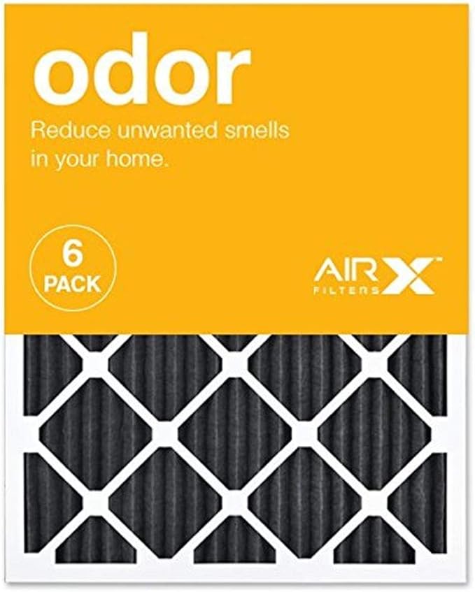 AIRX FILTERS WICKED CLEAN AIR. ODOR 20x25x1 MERV 8 Carbon Pleated Air Filter - Made in the USA - Box of 6