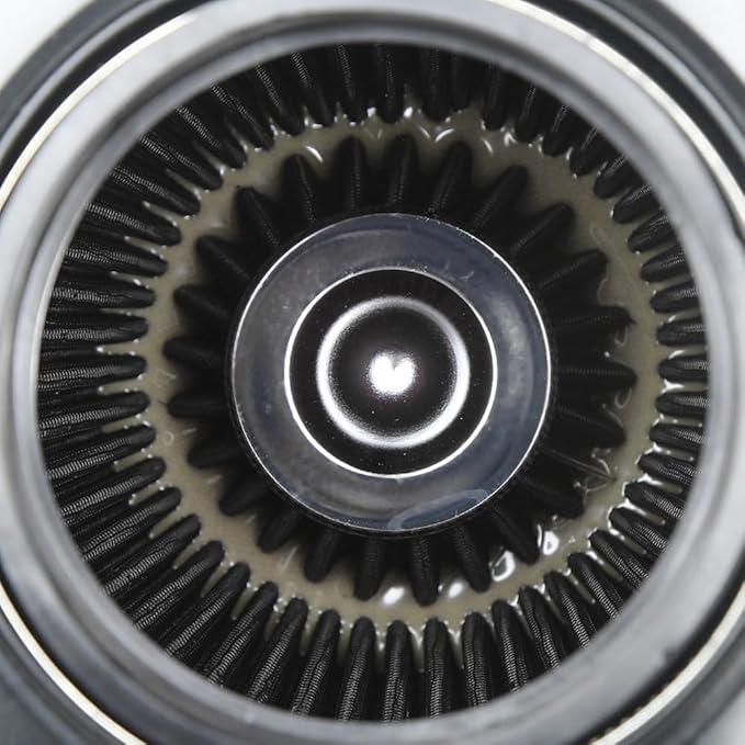 Kyostar 3/3.5/4inch Inlet Cold Air Intake Cone Replacement Performance Washable High Flow Dry Air Filter, Black