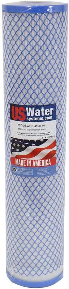 US Water 4.5" x 20" Carbon Block Filter | USWCB-4520-10, Made in the U.S., NSF/ANSI Standard 42