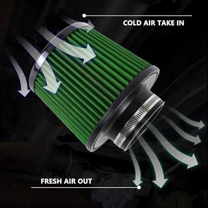 muge racing Universal 3 Inch 76mm Air Intake Filter Replacement Cone Air Filters Quality Dry Air Filter