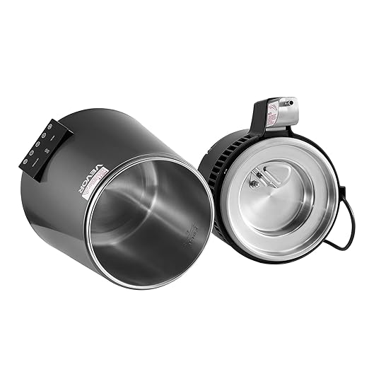 VEVOR Water Distiller, 4L 1.1 Gallon Pure Water Purifier Filter for Home Table Countertop, 1750W Distilled Maker with Glass Pot, Stainless Steel Interior Drinking Machine to Make Clean Waters, Grey