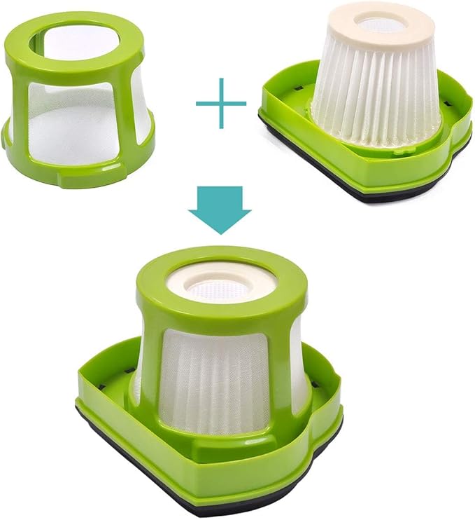 KEEPOW Replacement Filters Compatible with Bissell Pet Hair Eraser Hand Vacuum Cleaner Models 1782 17823, Part 160-8653 160-8654 1608653 1608654, 1 Pack