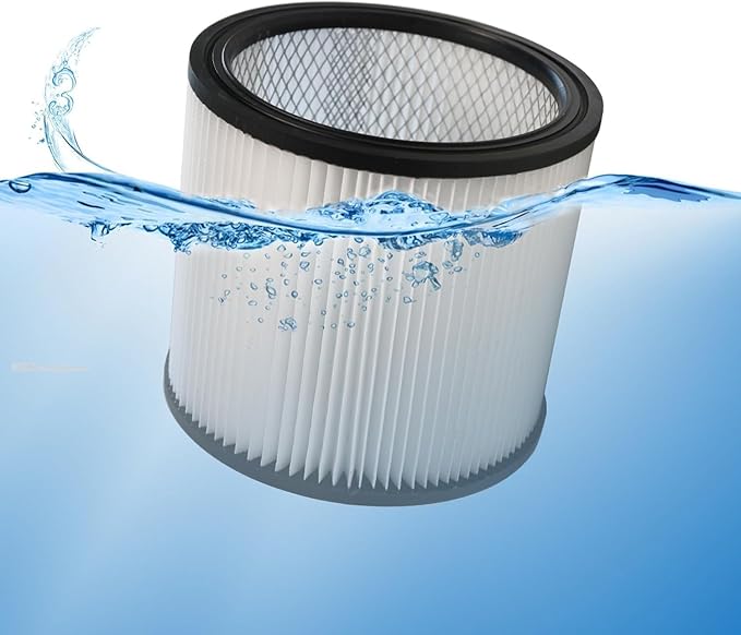 12 PCS Cartridge Filter 90304 Compatible with Shop Vac 90350 90333 5 Gallon and above，with 90585 Foam Filter, 90107 Filter，10-14 Gallon Vacuum Bags,Retaining Bands
