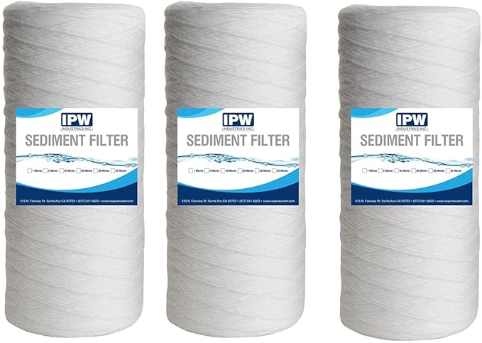 IPW Industries Inc. | 3-Pack 5-Micron String Wound Filter - Whole House Water Filter for 3M Aqua-Pure AP814, Pentek WP5BB97P, WPX5BB97P, and WP5BB975