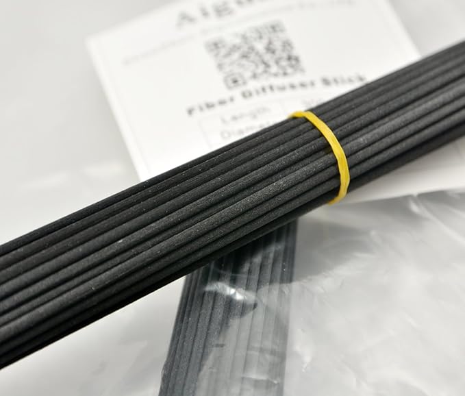 100 Pieces Fiber Reed Diffuser Replacement Refill Sticks (12" x 3mm, Black)