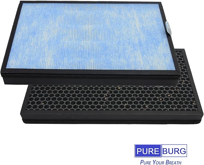 PUREBURG Replacement Filter Compatible with Partu BS-07 Air Purifier,2-Pack H13 True HEPA Activated Carbon 2-in-1 4-Stage Filtration Air Clean