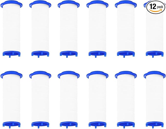uxcell 12 Pcs Shower Head Filter 2.4 Inch PP Cotton Filter Cartridge Replacement High-Pressure Handheld Fan Shower Jet Sets