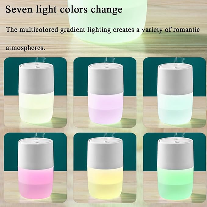 Small Humidifier,Jellyfish Mist Effect,LED Mood Lights,Dynamic Aroma Diffuser for Home,Bedroom & Office (White)