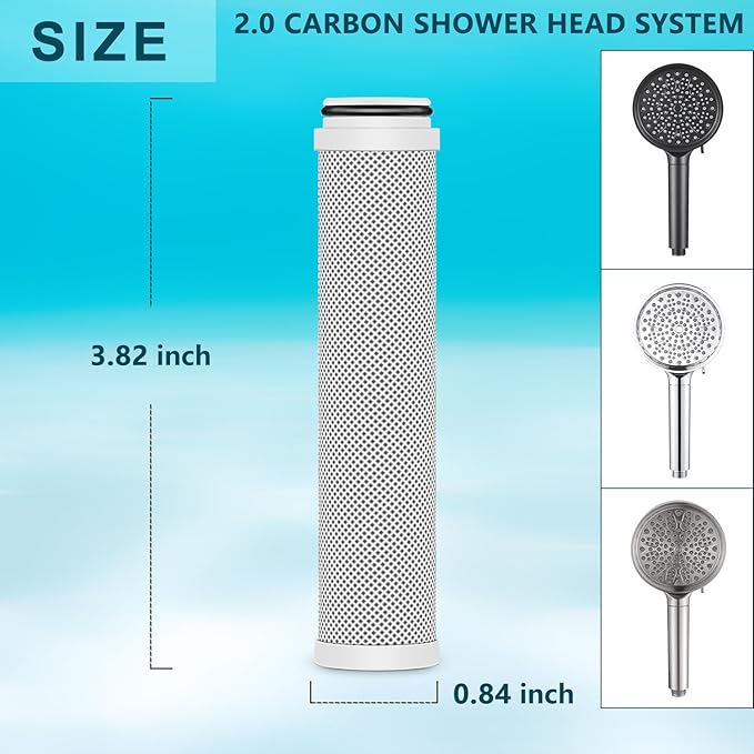 Water Replacement Filter for Shower Head,Compatible with COBBE Shower Head Handheld,Multi-layer Stage Filter for Hard Water Remove Chlorine and Harmful Substances,with non-woven fabric.2Pack