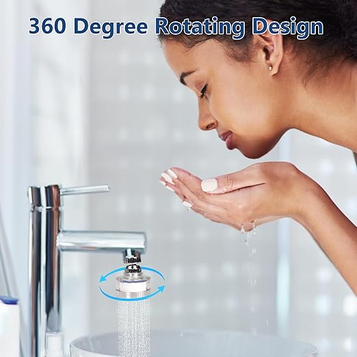 7Pcs Sink Water Filter with Filter Elements Set, Universal Sink Faucet Filter 360°Rotating, Sink Faucet Filter Removes Fluoride Hard Water, Tap Water Filter for Home Kitchen Sink