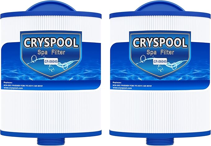 Cryspool® 06045 Filter Compatible with Artesian Spas, Tidal Fit Swim 06-0006-12, 06-0005-12, 6CH-502, PAS50SV-F2M, FC-0311, 50 Sq. Ft Spa Filter Cartridge, 2 Pack