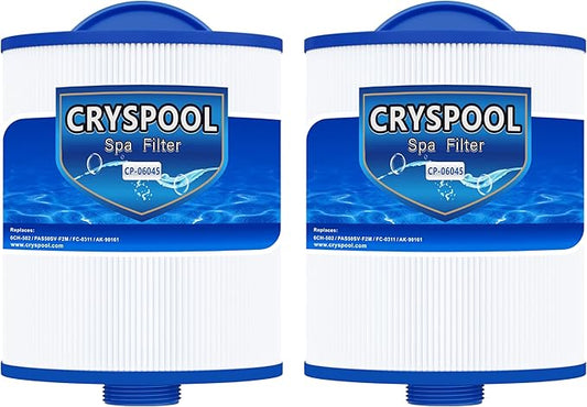 Cryspool® 06045 Filter Compatible with Artesian Spas, Tidal Fit Swim 06-0006-12, 06-0005-12, 6CH-502, PAS50SV-F2M, FC-0311, 50 Sq. Ft Spa Filter Cartridge, 2 Pack