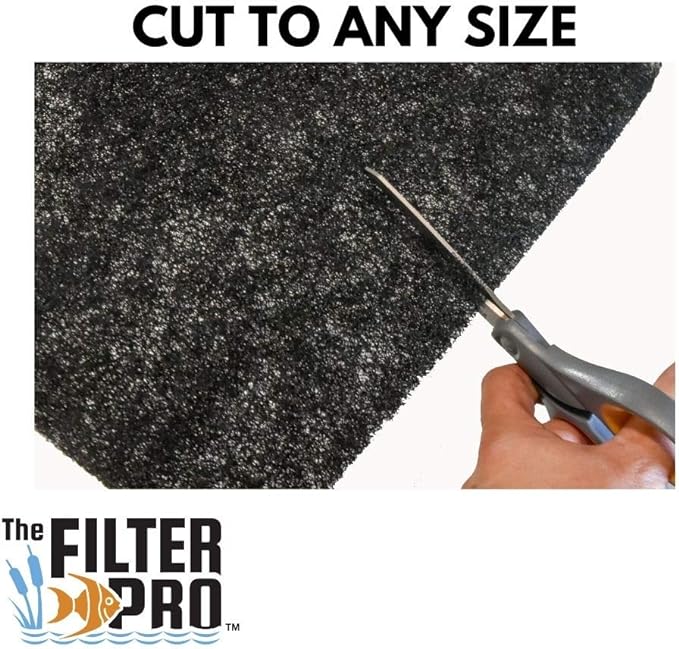 Black Coarse Filter Media, 1.25" Thick, 24" x 24" Pads, 2 Pack, Perfect for Aquariums, Ponds or Water Gardens, Made in USA