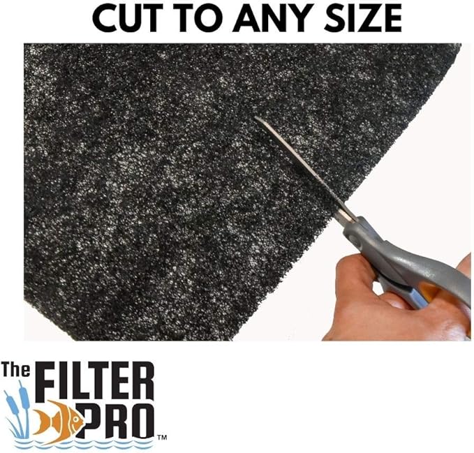 Black Coarse Filter Media, 1.25" Thick, 24" x 24" Pads, 4 Pack, Perfect for Aquariums, Ponds or Water Gardens, Made in USA