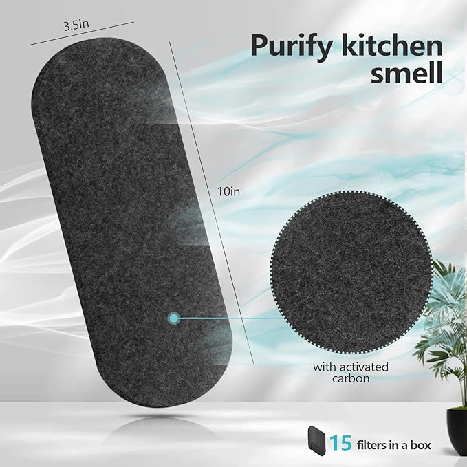 15 Pack Ceiling Fan Filters for Blades, Air Filters with Activated Charcoal, Universal Ceiling Fan Air Purifiers for Common Household Contaminants