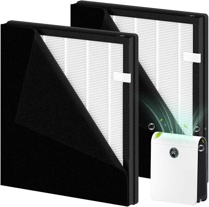 AP-M1419 Replacement Filter Compatible with DBFIT AP-M1419 Air Purifi-er, 2 Pack HEPA and Activated Carbon Filter + 4 Pack Pre-filter for Dust Pets Pollen Smoke, 2+4 Pack