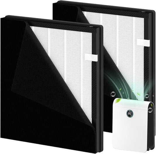 AP-M1419 Replacement Filter Compatible with DBFIT AP-M1419 Air Purifi-er, 2 Pack HEPA and Activated Carbon Filter + 4 Pack Pre-filter for Dust Pets Pollen Smoke, 2+4 Pack