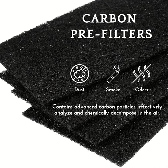 Nispira AER1 Filter Replacement for Holmes Air Purifier HAPF30AT HAPF30AS-U4R HAP242-NUC Smoke Grabber 2 HEPA 4 Carbon Booster, Remove Odor Smoke VOCs 1.2 x 10 x 4.6 Inches