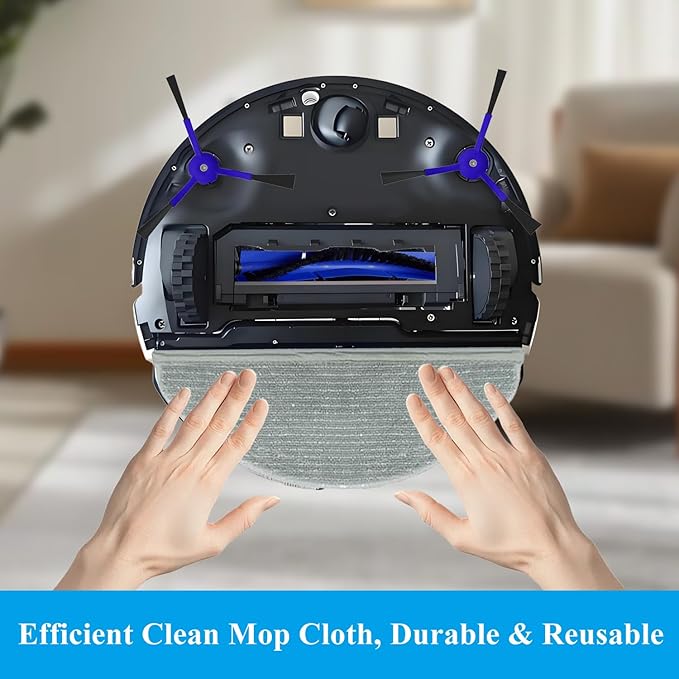 12-Pack X8 Replacement Parts for Eufy RoboVac X8 /X8 Hybrid – Includes 1 Main Brush, 2 Side Brushes, 4 Filters,4 Mop Pads & 1 Cleaning Brush (12 PCS Set)