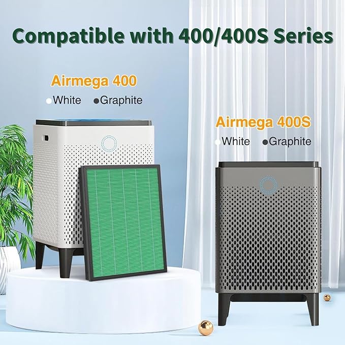 400/400S Filter Replacement Compatible with Coway AIRMEGA Max2 400 400S 400(G) 400S(G) Air Purifier, Max2 HEPA Green and Activated Carbon Filter Set, AP-2015-FP, 1 Set