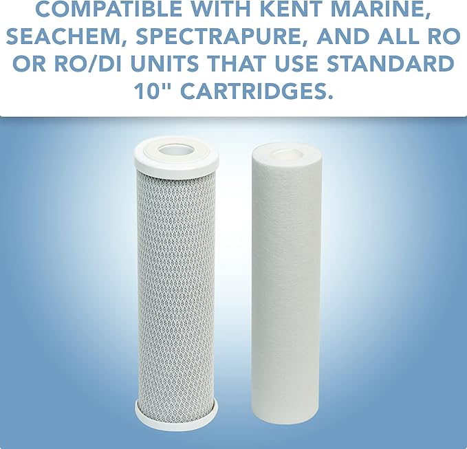 CFS – Replacement Water Filter Kit Includes Sediment & Carbon Cartridge Compatible with 10" Reverse Osmosis and Under Sink Systems Models – Removes Bad Taste & Odor – 1 Micron (1 Pack Filter Kit)