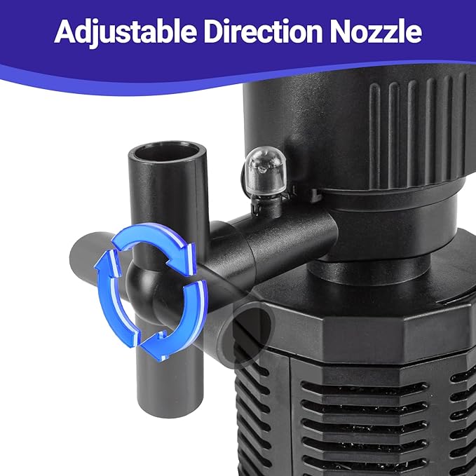 25W Aquarium Internal Filter for 75-150 Gallon Tanks, Power Biochemical Sponge Fish Turtle Tank Filter with Aeration System, Silent Submersible Filters, 317 GPH