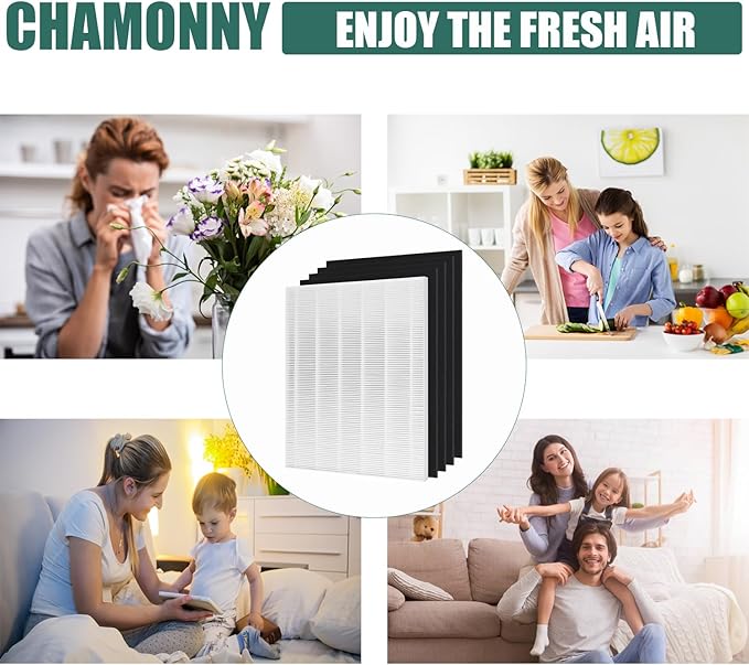 D480 True HEPA Replacement Filter D4, Compatible with WIN-IX D480 Air Purifier, Compare to WIN-IX D4 Filter, Item Number 1712-0100-00, 2 H13 True HEPA Filters + 8 Activated Carbon Pre-Filters