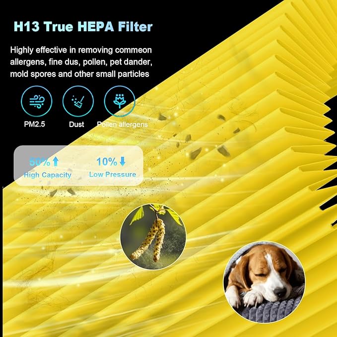 2-Pack B-D02U Replacement Filter for Pet Dander, Pet Odor, Pet Fur and Pet Hair Compatible with MOOKA & KOIOS B-D02L Air Purifier and VEWIOR B-D02U Air Purifier