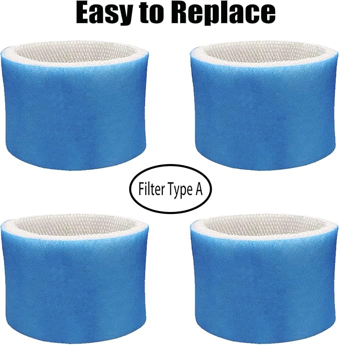 HAC504 Wicking Humidifier Filter Type A Replcement for Honeywell HCM-350 HEV355 HCM-710 HCM-315 HEV312 Humidifiers Part HAC-504 HAC-504AW HAC504V1 Wick Filters (4 Pack Blue)