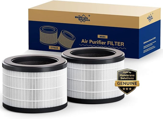 Genuine MSB5 Air Purifier Filter Replacement, 3-in-1 High-Efficiency H13 True Hepa Air Filter Replacement for Smoke Pollen Dander Hair Smell-Standard Version (2 Pack)