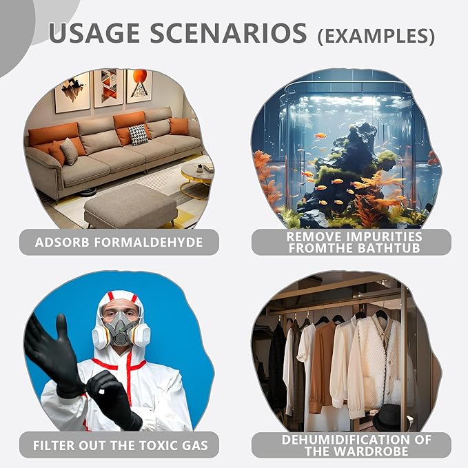 Premium Activated Carbon, 8 Ounces Activated Charcoal Bulk for Aquariums And Fish Tanks, Air Filtration Odor Scrubbing For Grow Tents Hydroponics Aquariums Ponds -Keep Water Crystal Clear (16 Ounces)