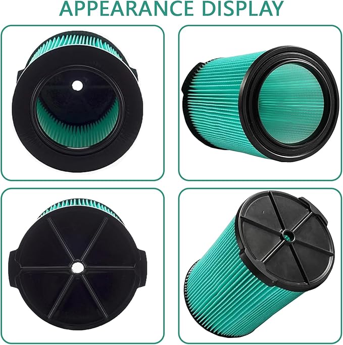 VF6000 5-Layer Pleated Replacement Filter Compatible with Ridgid 5-20 Gallon Wet Dry Vacuums WD5500 WD0671 WD6425 WD7000 WD1280 WD1851 WD1680 WD1956 RV2400A 1400RV RV2600B (2 Pack)