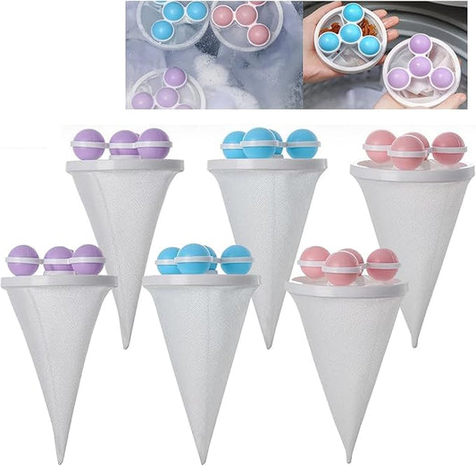 Floating Hair Filtering Mesh Removal, Pet Hair Catcher Filter Bag, Floating Pet Fur Catcher, Reusable Lint Catcher Hair Remover for Laundry Washing Machine (6PCS)