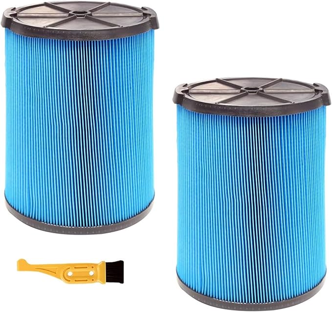 2 Pack VF5000 Filter Replacement Fits for Ridgid 6-20 Gallon Wet Dry Vacuums, 3-Layer Pleated Vacuum Filters compatible with WD1450 WD0970 WD1270 WD06700 WD1680 RV2400A