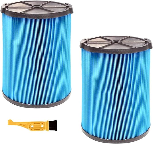 2 Pack VF5000 Filter Replacement Fits for Ridgid 6-20 Gallon Wet Dry Vacuums, 3-Layer Pleated Vacuum Filters compatible with WD1450 WD0970 WD1270 WD06700 WD1680 RV2400A