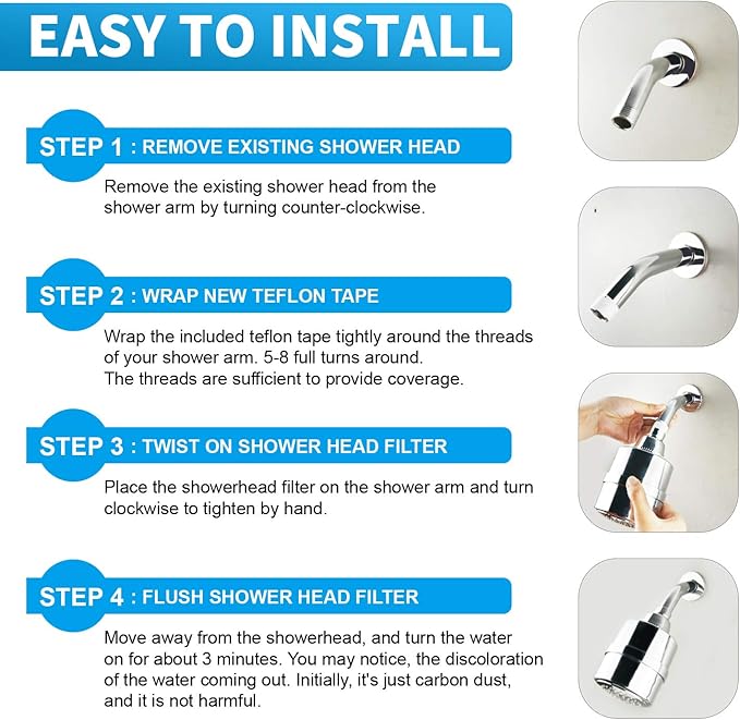 BathBeyond Filtered Shower Head, hower Filter Head 2-in-1 Vitamin C 15 Stage High Output Water Filter with Cartridge for Hard Water Remove Chlorine and Harmful Substances (Chrome)