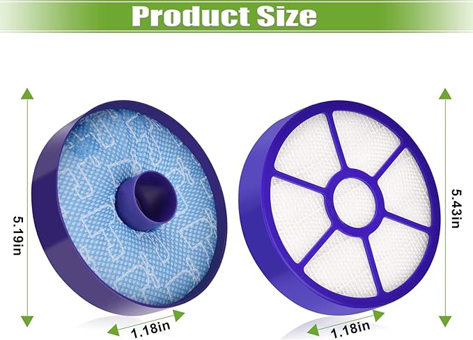for Dyson DC33 Animal, DC33 All Floor Replacement Bundle Filter Kit, 1 DC33 Washable Dust Cup Primary Filter, 1 DC 33 Post Motor HEPA Exhaust Filter, Generic for 919563-02 921616-01