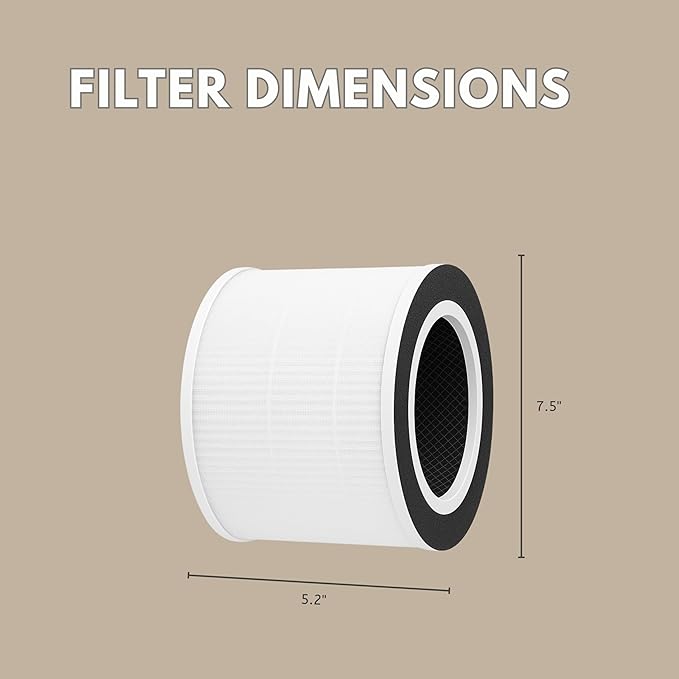 Nispira TD-1500 4-in-1 True HEPA Replacement Filters for Tredy Air Purifier TD-1500, 4 Packs