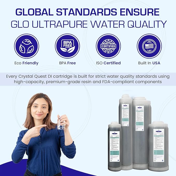 Ultra High Purity DI Resin Cartridge | 4-5/8" x 9-3/4" | Crystal Quest