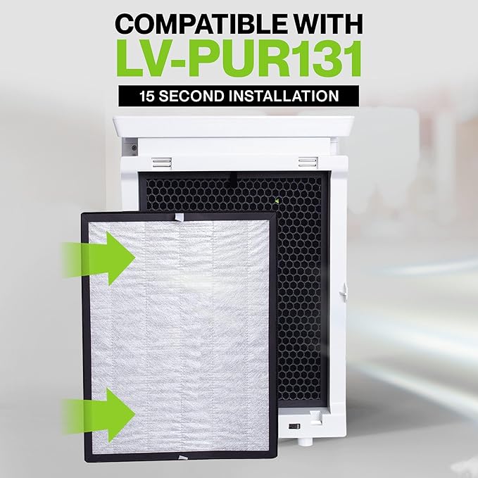 Durabasics Air Purifier Replacement Filter for Levoit Filter Replacement LV-PUR131, LV-PUR131S and LV-PUR131-RF | 2 HEPA & 2 Activated Carbon Pre-Filters