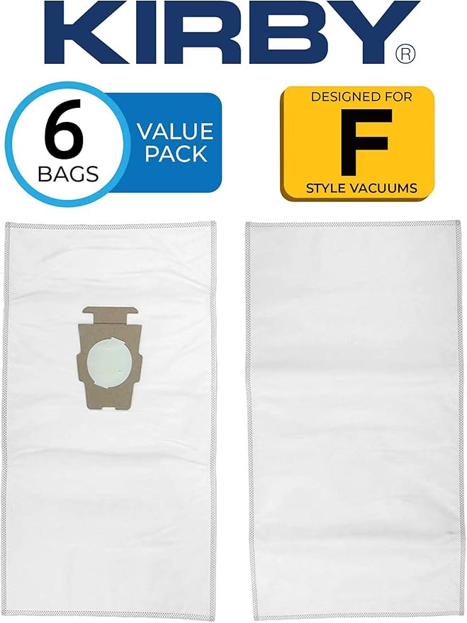 Kirby Vacuum Bundle – 6 HEPA Filter Bags (204814) + 6 OEM Belts (301291G) for F-Style & Twist-Style Upright Models
